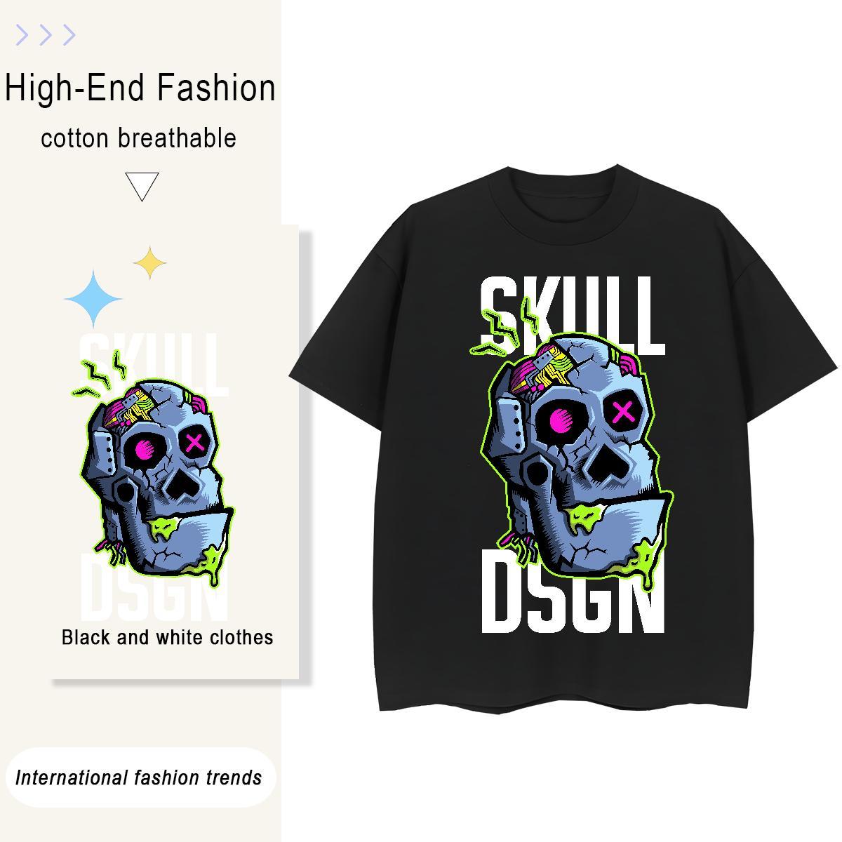 2024 Designer T shirt 230g 100% Cotton Comfortable Daily Outfit skull Women Tshirts Designer Nice Black Oversized Tees