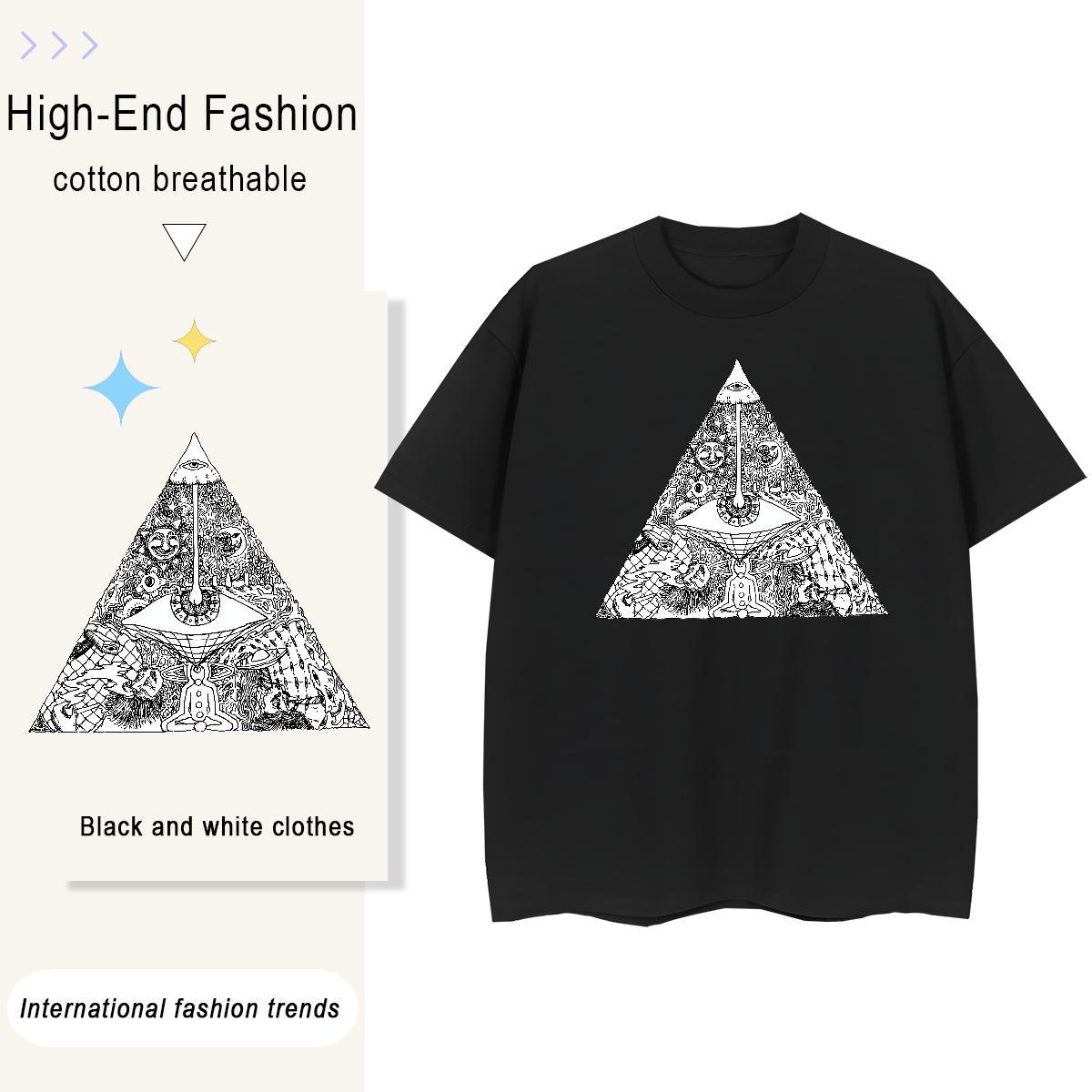 Custom T-Shirts 100% Cotton 230g Breathable Crew Neck Summer Casual eye of the devil Women Tshirts Wholesale Cartoon Anime Top Tees
