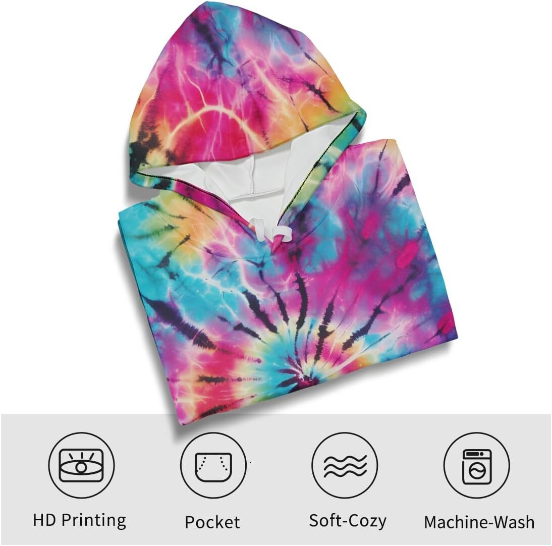 Hoodie for Mens Womens Creative Tie Dye Pattern Hoodies Colorful Hoodies Sweatshirt Pullover Graphic Hoodies sweatshirt Pullover Long Sleeve Warm