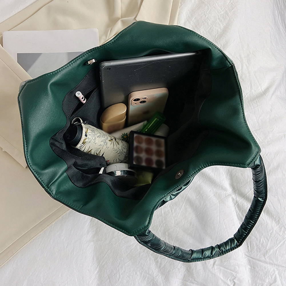 Women's Padded Tote Multi Functional Solid Puff Large Capacity Quilt Shoulder Casual Winter Dressing Bag