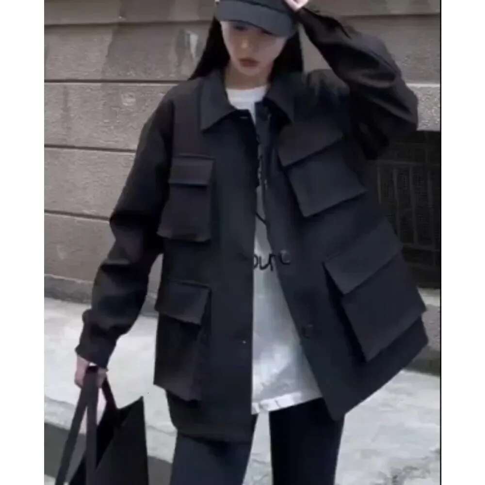 Spring Casual Jackets For Women INS Style Outerwear Fashion Loose Slim Zipper Single-Breasted With Pocket Streetwear