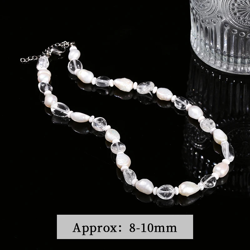 Change to a better natural quartz white pearl irregular bead necklace for women n for spiritual healing handmade necklace 241018
