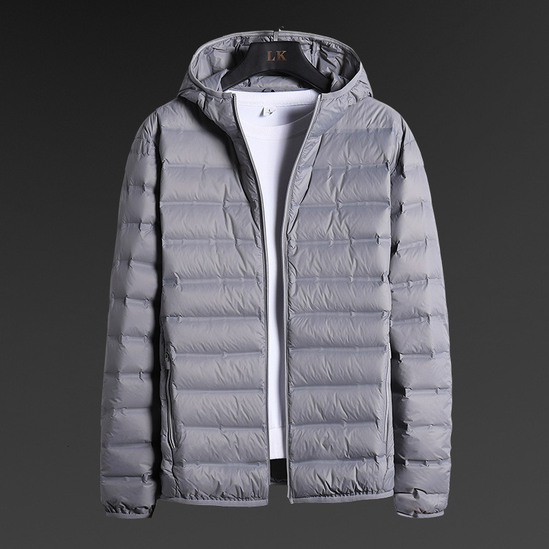 Anti-Splashing Lightweight Puffer Jacket 90% White Duck Mens Hooded Water And Wind-Rainproof Keep Warm Down Coats 5Xl 6Xl