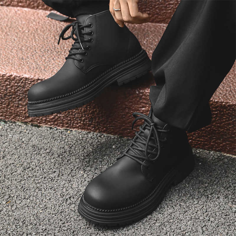 Martin Boot Martin Boots Men New Winter High Ankle Boots Motorcycle Boots Mens American Workwear Boots Fashion Boots 240927