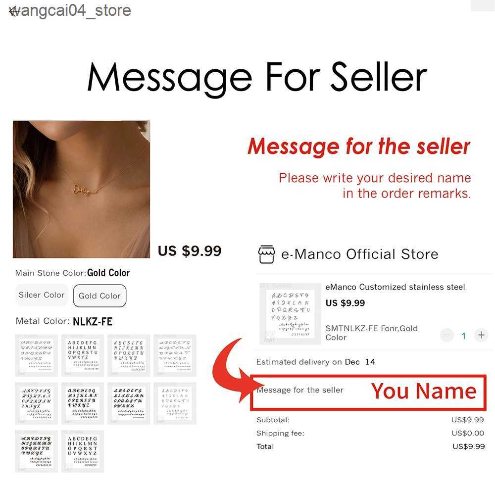 Chokers Customized Stainless Steel Initial Name Necklace Customized Personalized Letter Necklace Pendant Name Gift Direct Shipping L240910