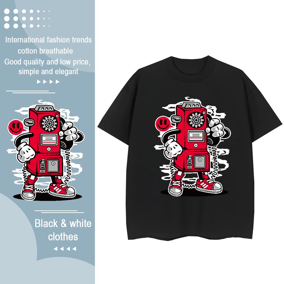 New Arrival T-Shirts for Women 230g Cotton Breathable Crew Neck Daily Outfit robot Woman Tshirt Popular Custom Printing Tops