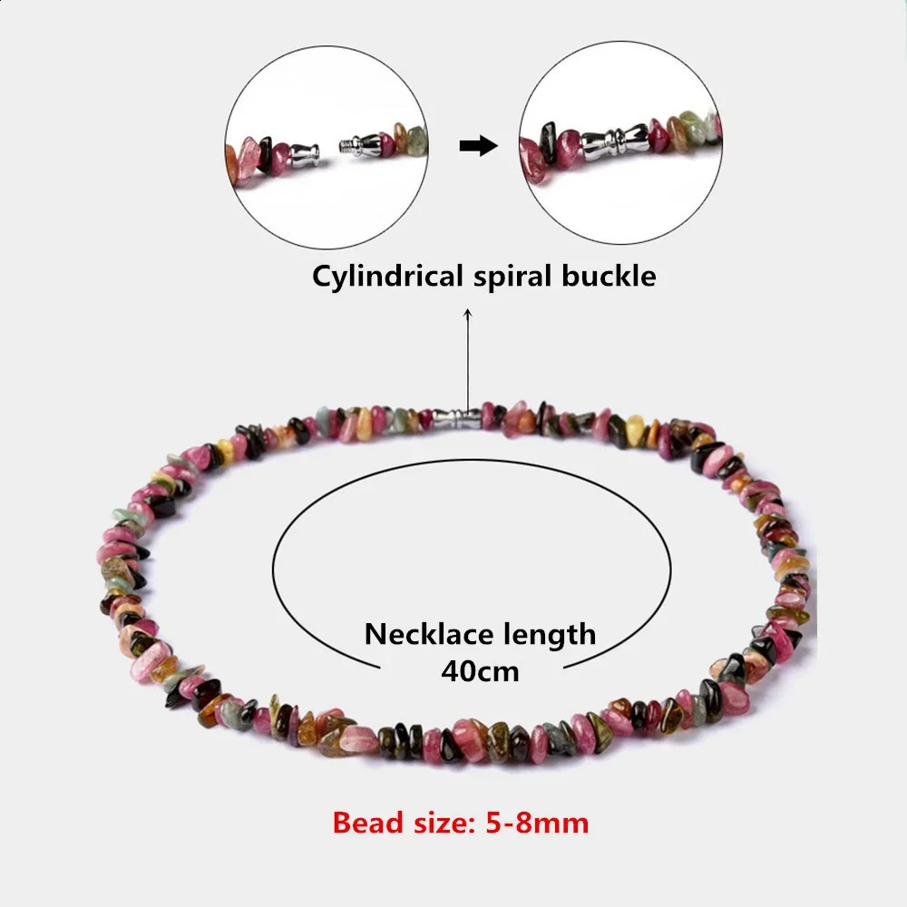 Natural stone irregular electrical stone bead necklace womens necklace mens energy jewelry unisex 5-8mm optional length 241018
