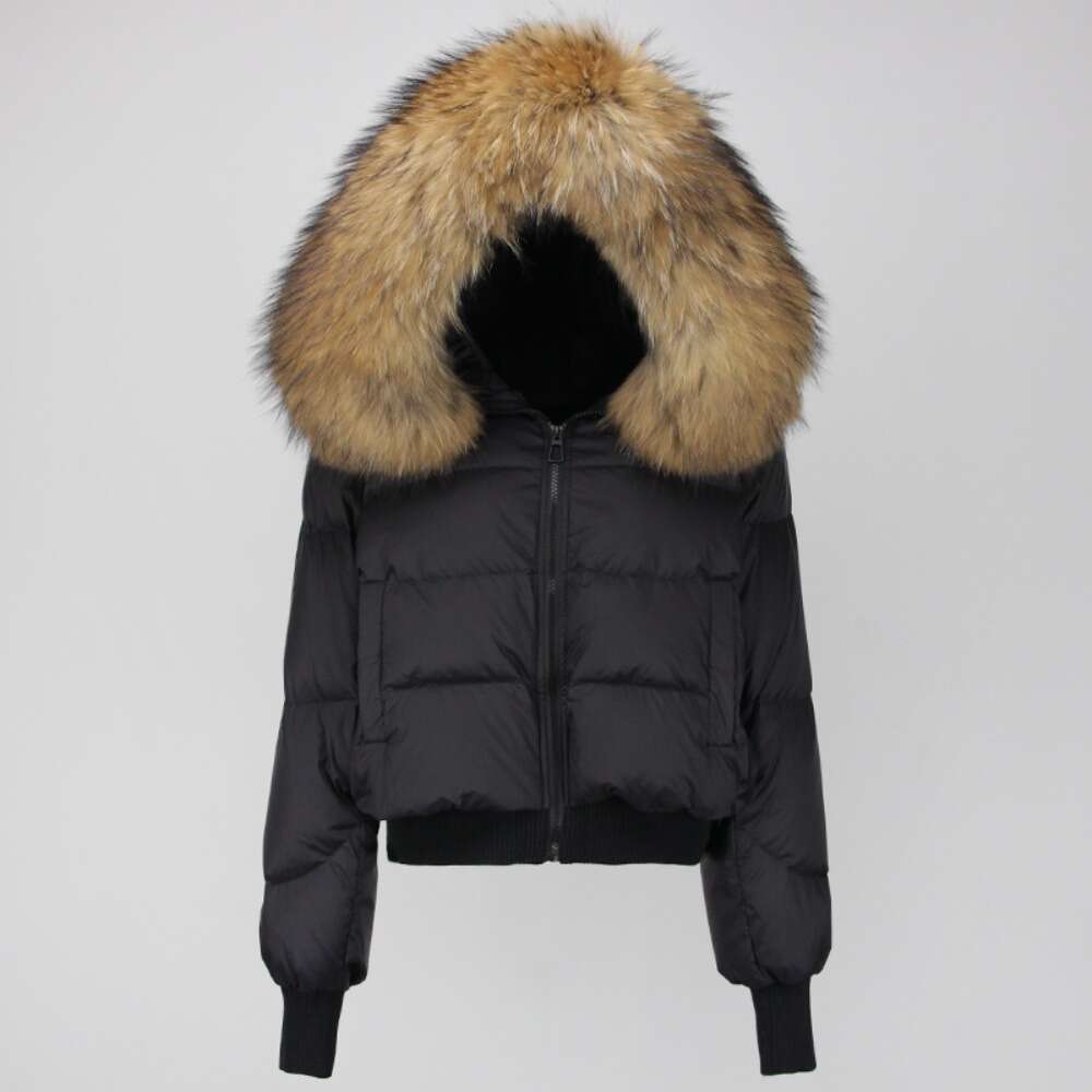 2024 New Real Raccoon Fox Fur Coat Duck Women Down Outerwearbig Collar Winter Jacket Natural Warm Loose Streetwear