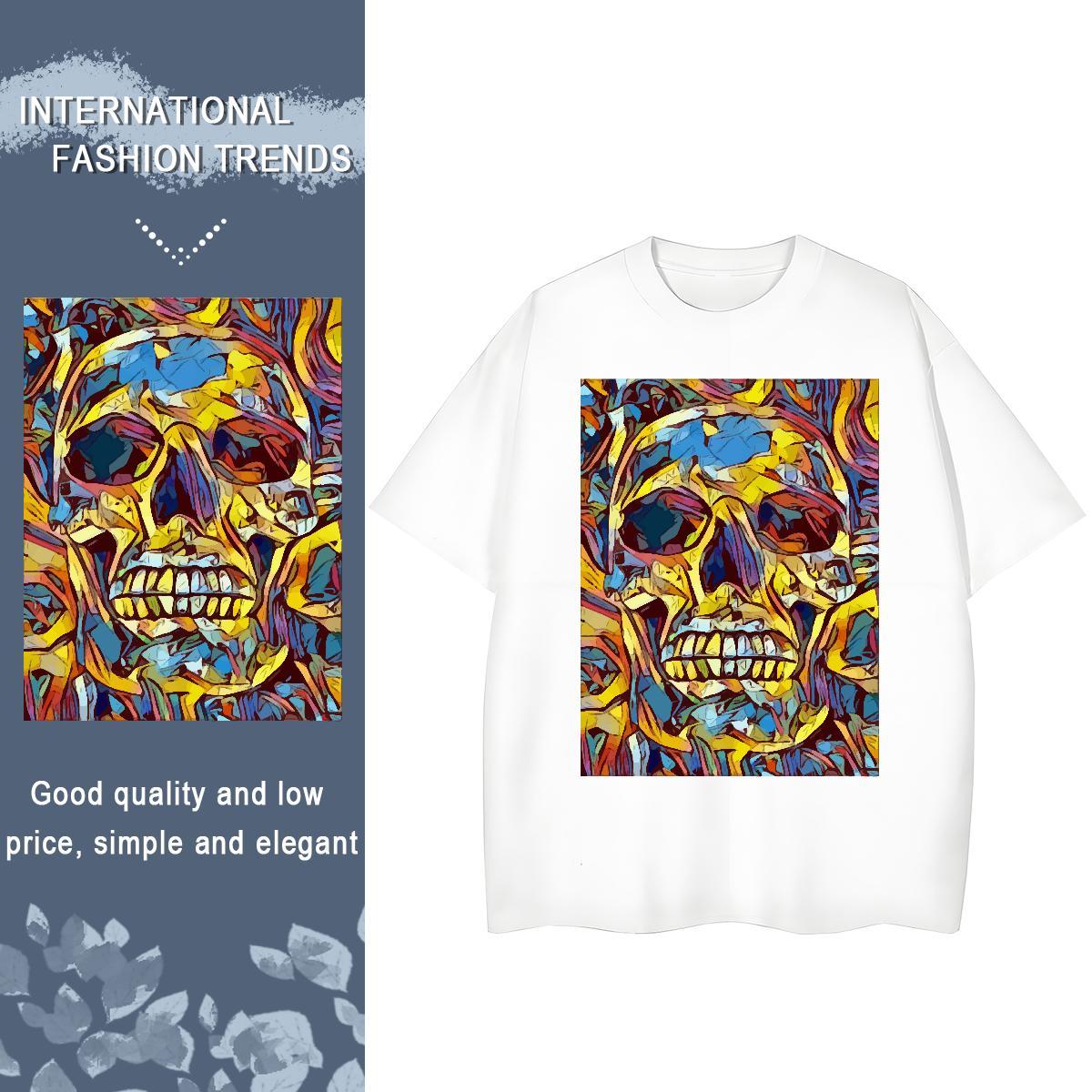 Fashion T shirt 230g Cotton Short Sleeve O-Neck Sport skull Lady T shirt Designer Customized Top Tees