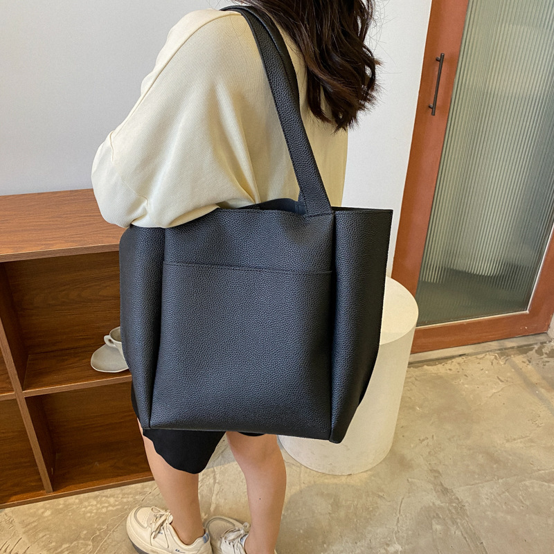 Leisure large capacity shoulder 2024 new trendy Korean version simple hand-held women's tote bag for women #29 c1f5b