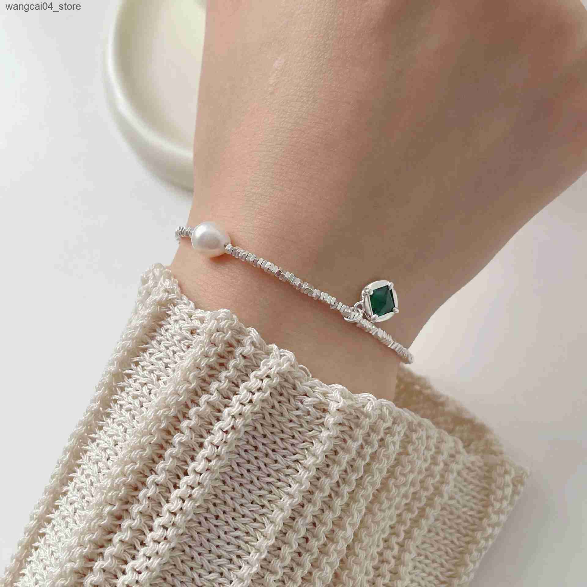Chokers Popular 925 sterling silver green pendant pearl necklace suitable for womens necklaces exquisite jewelry accessories gifts L240910