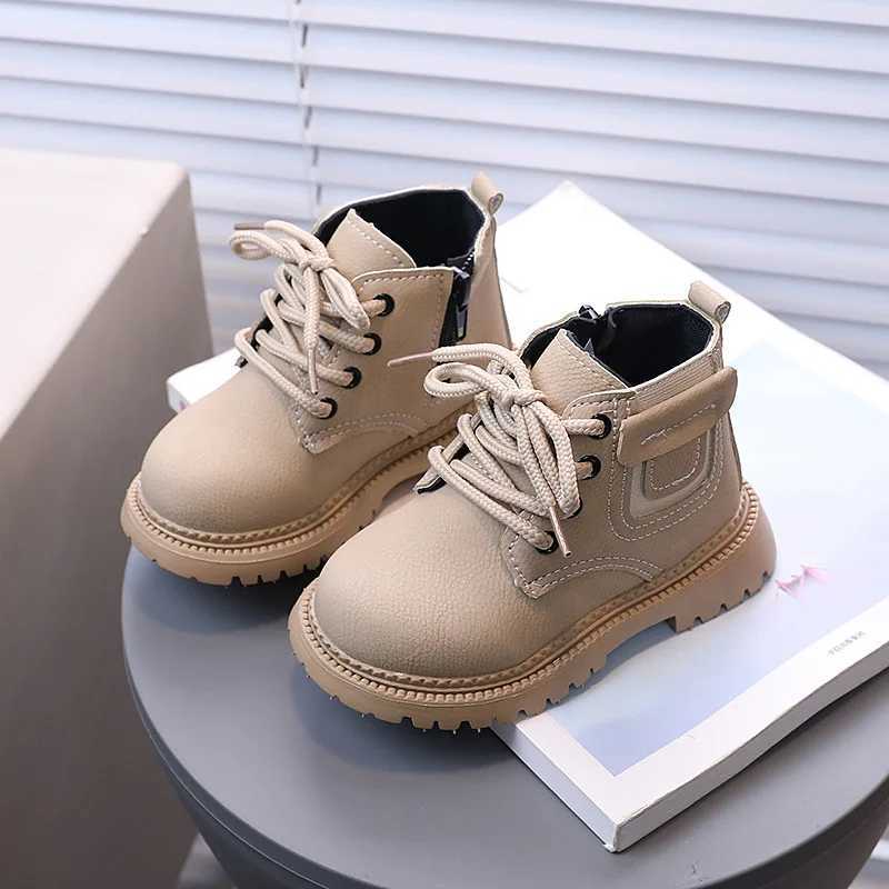 Boots Childrens Fashion Boots for Boys and Girls Autumn New Style Non slip Boots Fashion Leather Comfortable Side Zipper Solid Color Casual Shoes H241