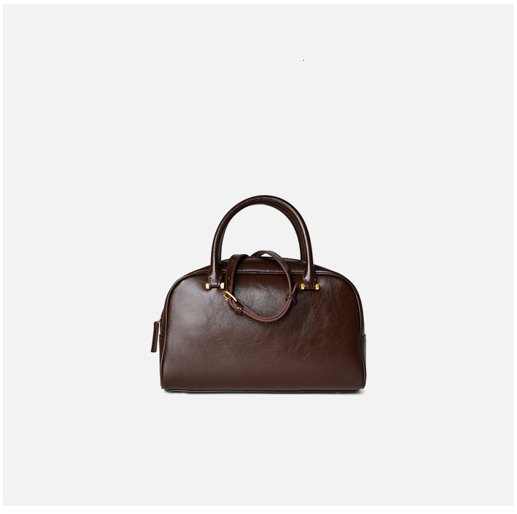 2024 New Boston Pillow Tote Women Real Leather Retro Bowg Bag Designer Handbag Large Capacity Crossbody Bags