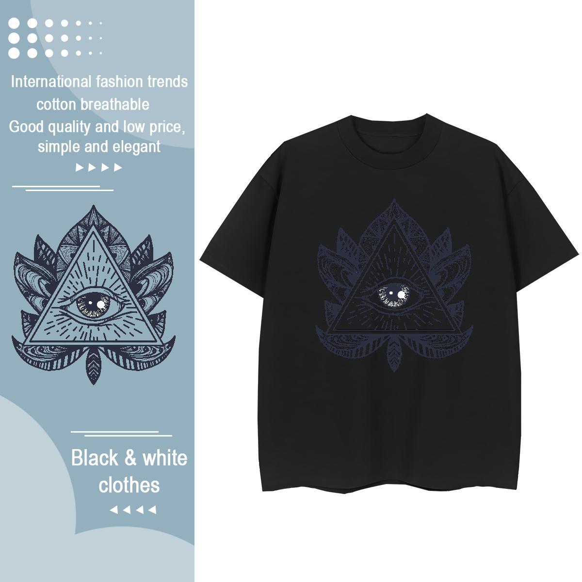 2024 DIY T-Shirts for Women 230g Cotton Comfortable Sports Casual eye of the devil Womens Tshirts Wholesale Skull Clothes Shirt