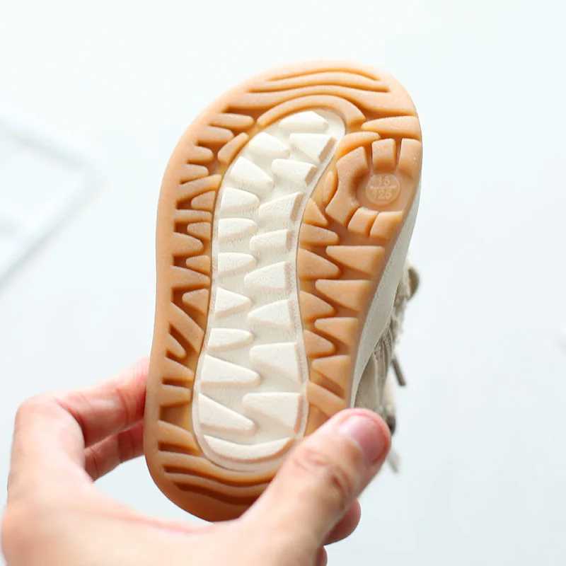 Boots Baby girl boy snow boots 2023 autumn winter childrens casual shoes warm plush anti slip childrens high heels H241018