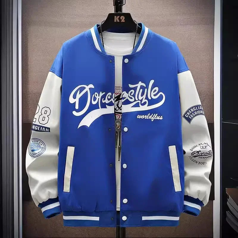 Trendy Loosefit Baseball Jacket For Men Casual American Style Preppy Fashion Thin Regular Length Student Spring Autumn Wear 241018
