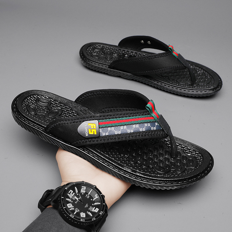 New Summer Beach Slippers For Men With Herringbone Anti Slip DG Trendy Red S Korean Edition Ddmythur