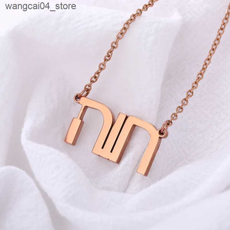 Chokers Customized Je Name Necklace Womens Personalized Hebrew Letter Stainless Steel Chain Necklace Gothic Custom Jewelry L240910