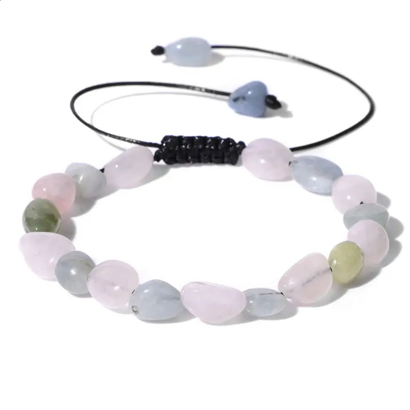 6-8MM Irregular Natural Garnet Crystal Gravel Adjustable Womens Bracelet Suitable for Mens and Womens Healing Energy Party Jewelry 241018