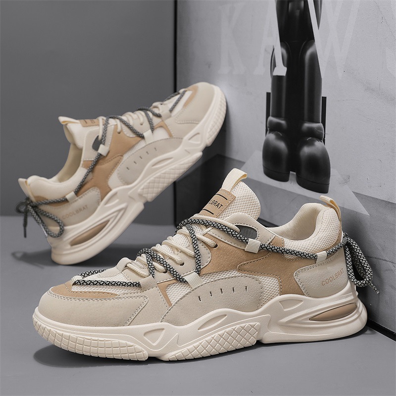 Spring Summer New Comfortable, Leisure, Breathable Dad Youth Running and Sports Shoes, Versatile, Tall Men's Shoes