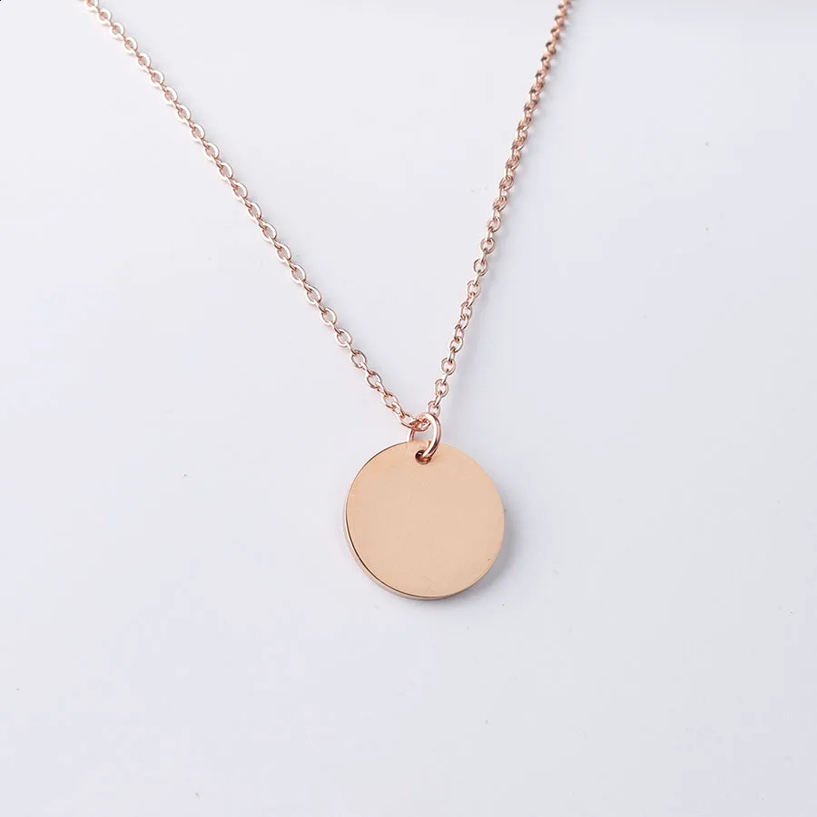 10Pcs 20mm 25mm stainless steel mirror polished necklace PVD galvanized disc pendant necklace 241018