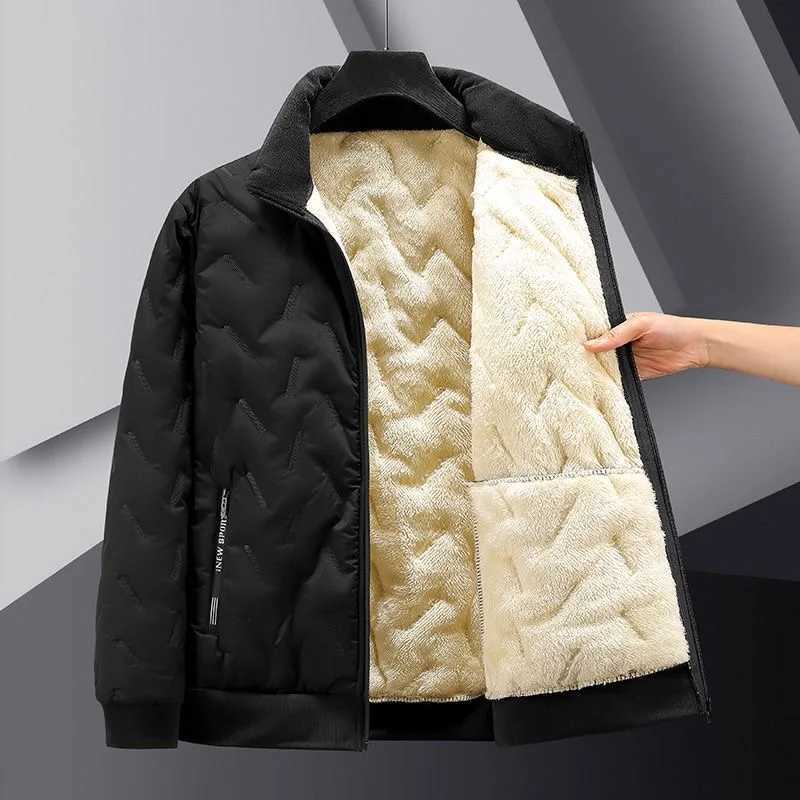 Warm Thicken Jackets Waterproof 2023 Autumn Winter Jacket Men Lambswool Jogging Casual Coat Men Fashion Loose Grey Parka Jacket LX241018