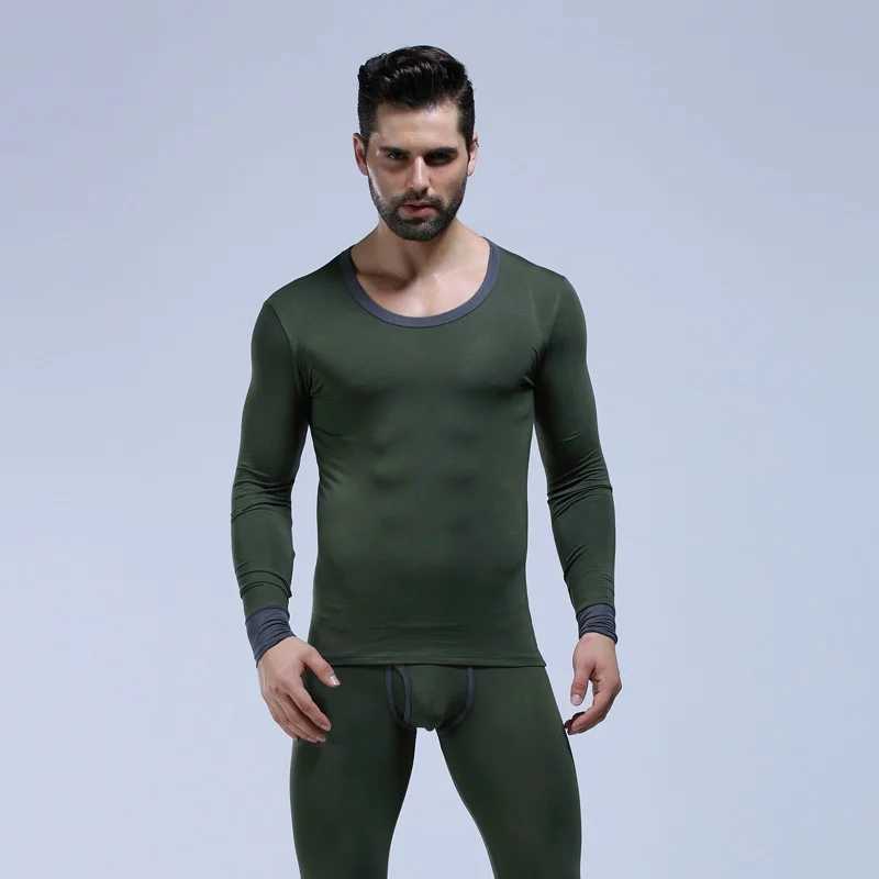 Men's Thermal Underwear Wangjiang WJ mens thermal underwear set thin skin friendly suitable for modular autumn clothing and autumn pants set 2006