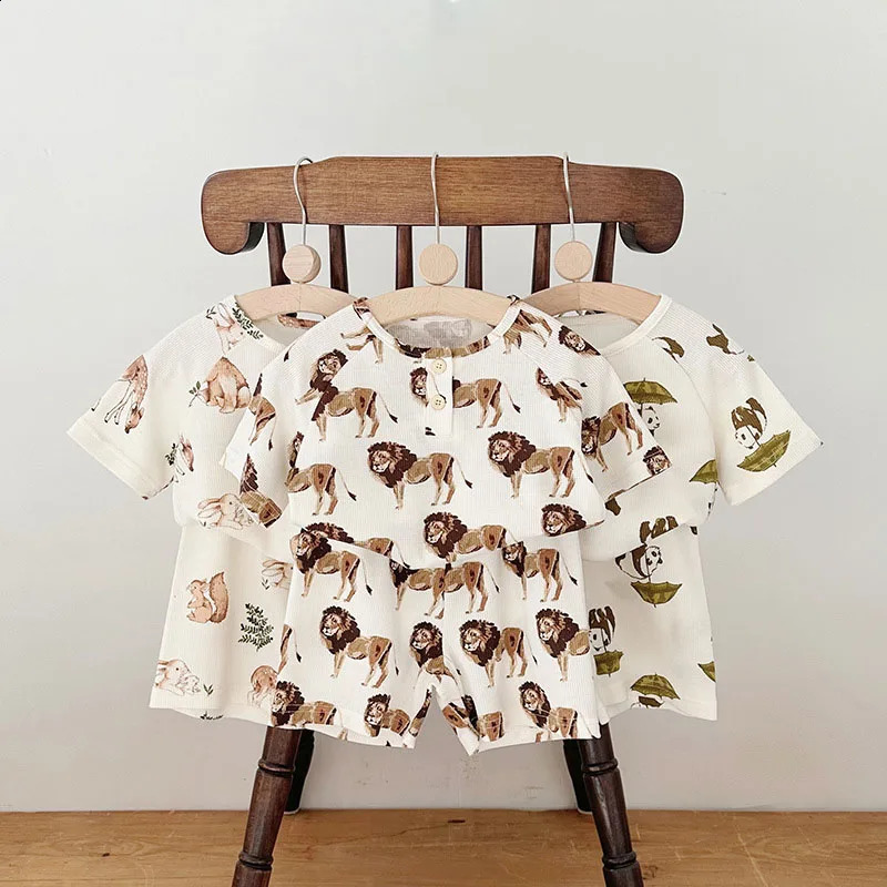 MILANCEL Kids Pyjama Set Animal Style Boys Sleeper Wear Cute Indoor Clothing Set 241017