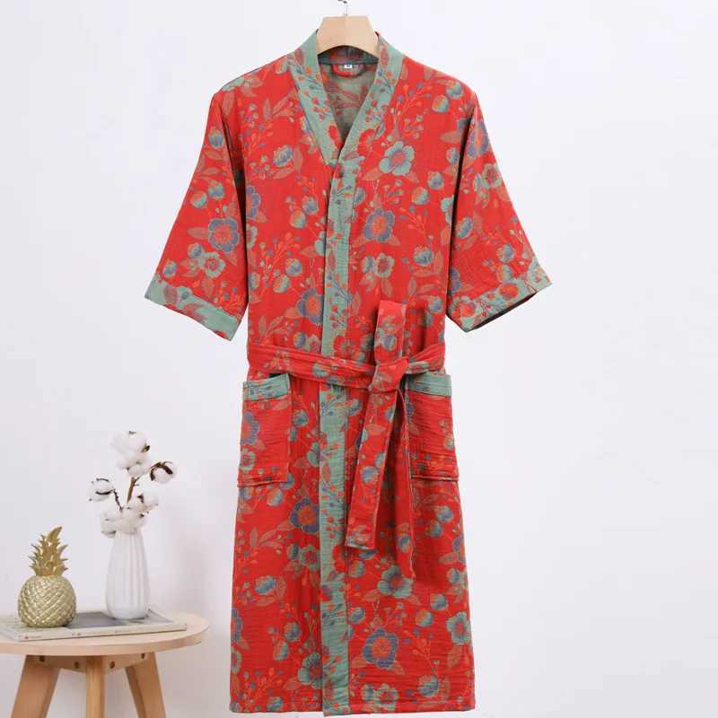 Night Wears Nightgowns Female Kimono Sleepwear Casual Peignoir Femme New Spring Autumn Bathrobe Women Loose Waffle Morning RobeXJ241018