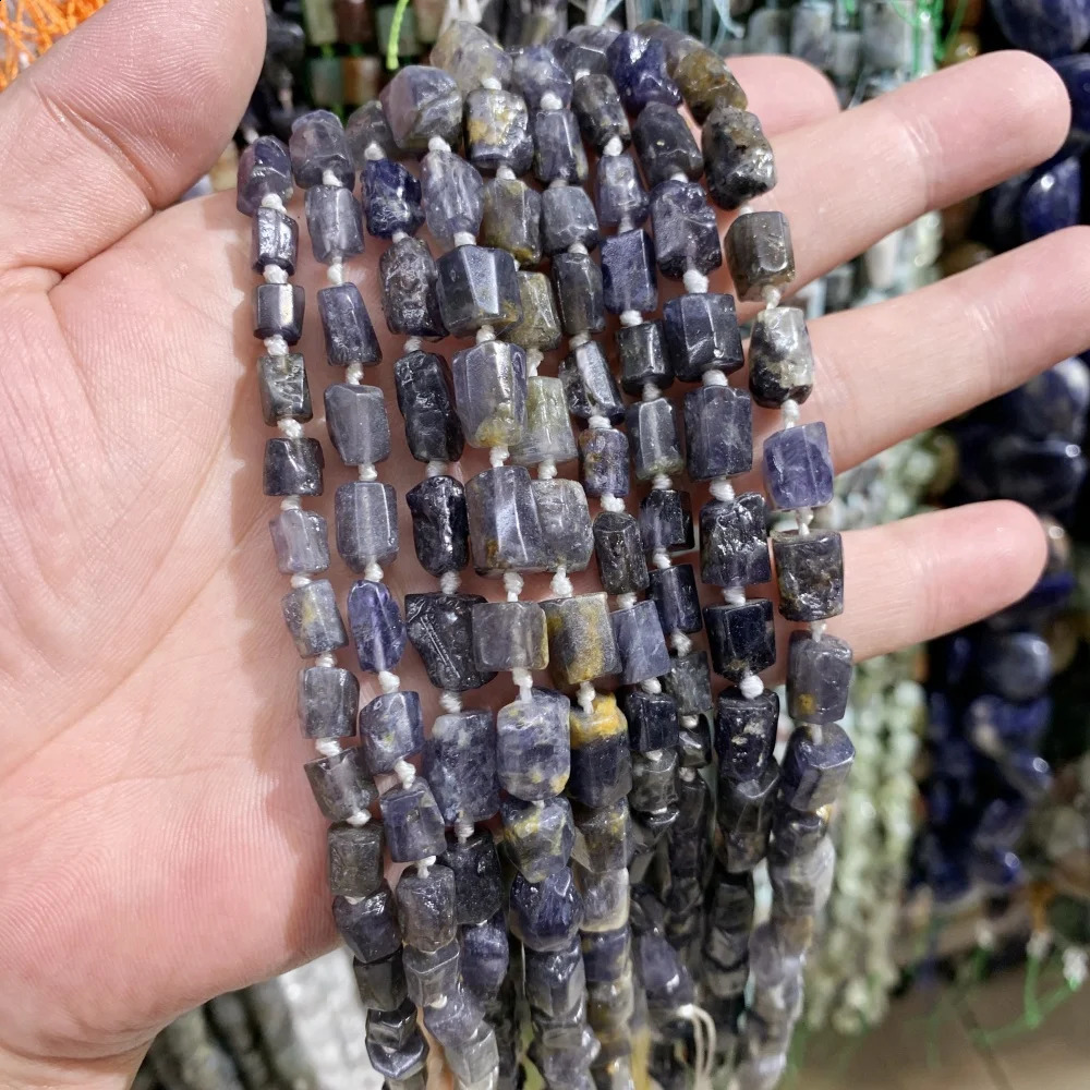 Natural aquamarine gemstone ruby pillar pine bead DIY bracelet necklace used for jewelry making accessories 241017