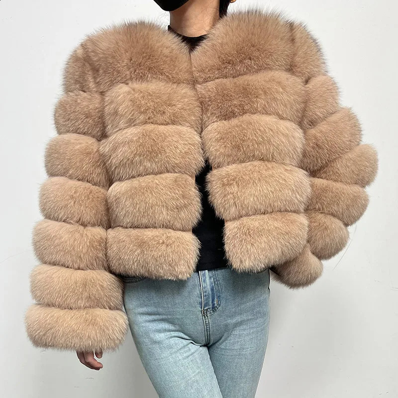 2024 Natural Real Fox Fur Coat Women Winter Warm Fur Jacket Detachable Long Sleeve Female Vest Furry Coats clothing 241017