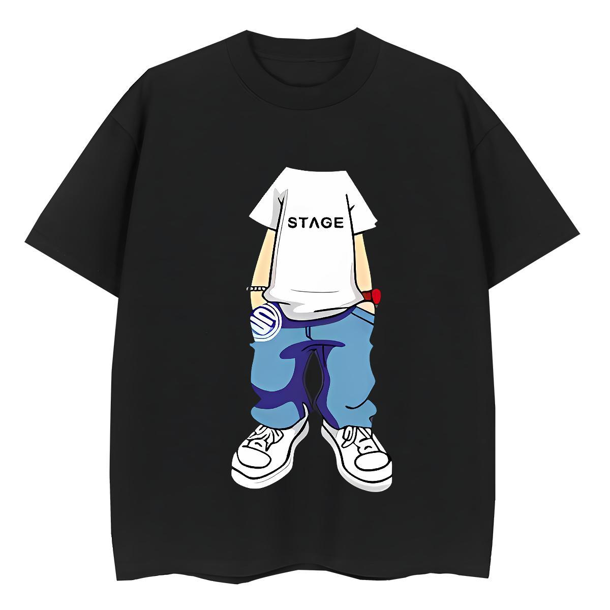 Fashion New T Shirt For Woman 230g Cotton Breathable Short Sleeve Casual person Womens Tshirts Loose fit DIY Anime Printed Tops