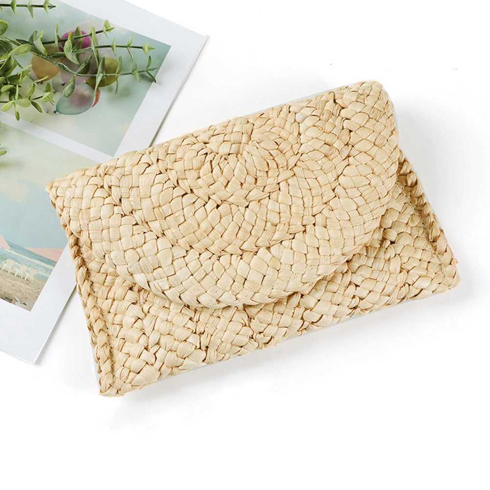Summer beach vacation bag for women hand woven Rattan Str womens handbag new fashion luxury bag womens wallet Z241018