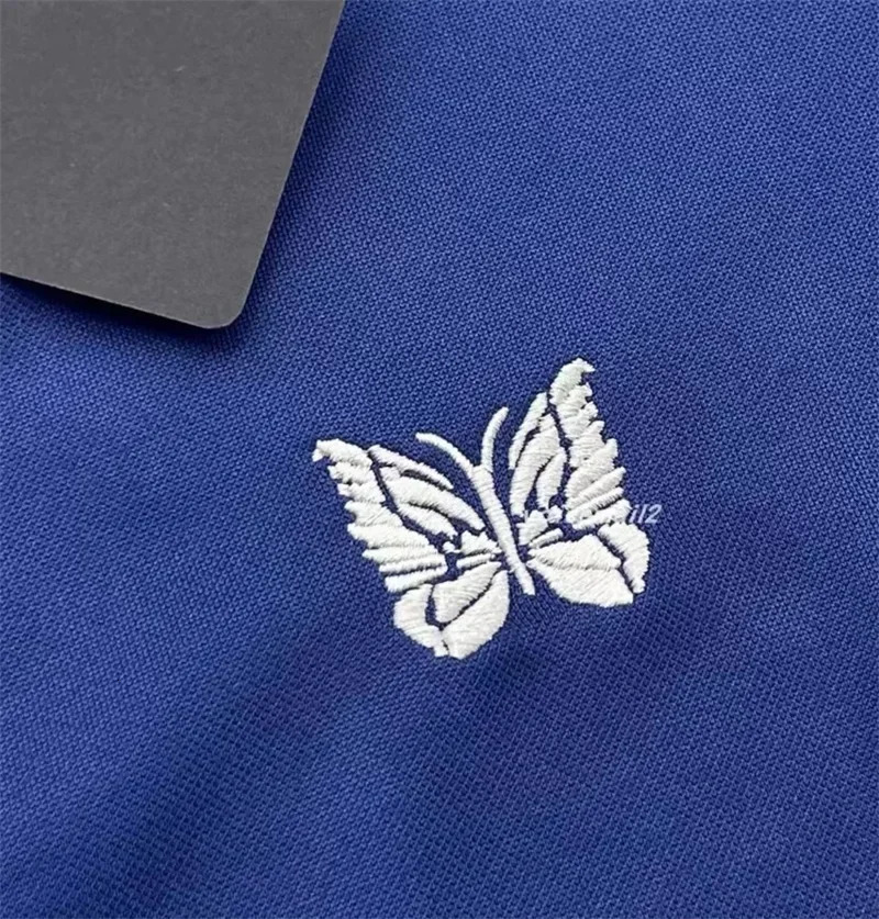 ss Butterfly Embroidery AWGE Blue Track Jacket Men Women Quality White Striped Oversized Casual Zipper Jackets 241018