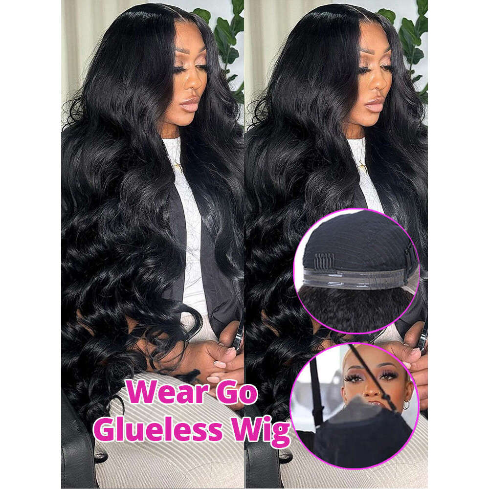 Brazilian Real 250 Density Wavy Glueless Wig Human Hair Ready To Wear and Go PrePlucked Body Wave 7x5 13x4 HD Lace Frontal Wigs