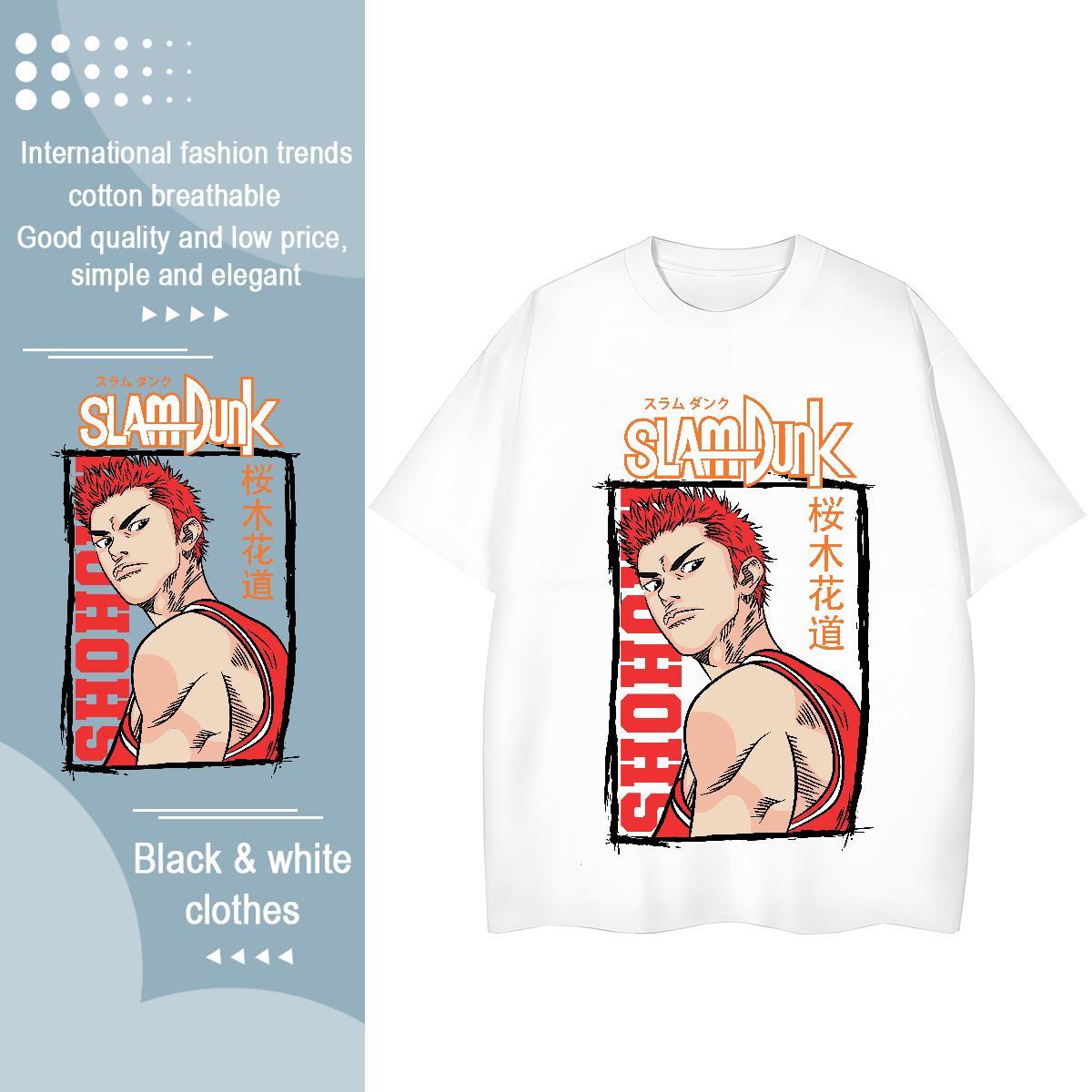 Casual New T-Shirts for Women 100% Cotton 230g Breathable Soft Sports Street Wear Slam Dunk Woman Tshirt Popular Cartoon Print Clothes Shirt