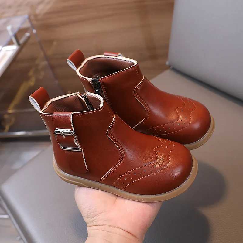 Boots 2024 Spring Autumn Childrens Boot Non-slip Kids Shoes Boots for Girl Fashion Simple Classic Boys Causal Ankle Boots Fashion New H241018