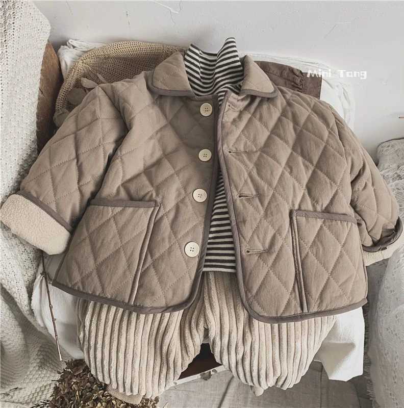 Boys autumn and winter literature and art retro style cotton jacket new thick cotton clothing childrens fashionable warm jacket M241018