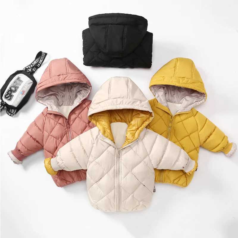Winter Childrens Thick Coat Autumn Boys and Girls Fashion Apron Warm Coat Baby Hoodie Childrens Cotton Coat 3-8Y M241018