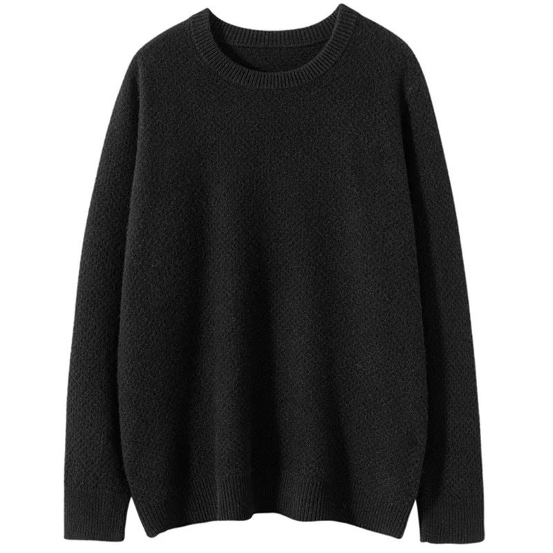 autumn and winter mens cashmere sweater round neck casual Korean style warm 241018