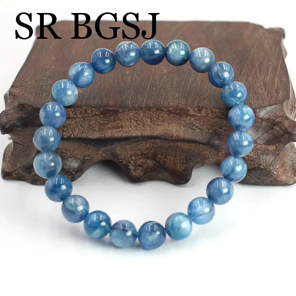 8-9mm Wholesale Jewelry Natural Gemstone Adjustable Sapphire Womens Jewelry Bracelet 7-8 inches 241018