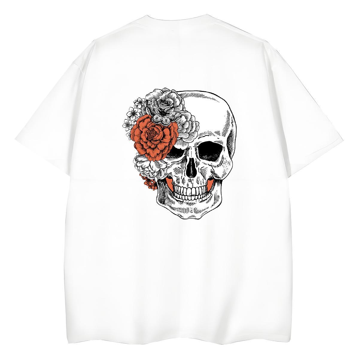 2024 DIY T-Shirts 230g Pure Cotton Comfortable Casual Beach flower Tshirt for Man Woman Unisex White Plus Size Tees Shirts