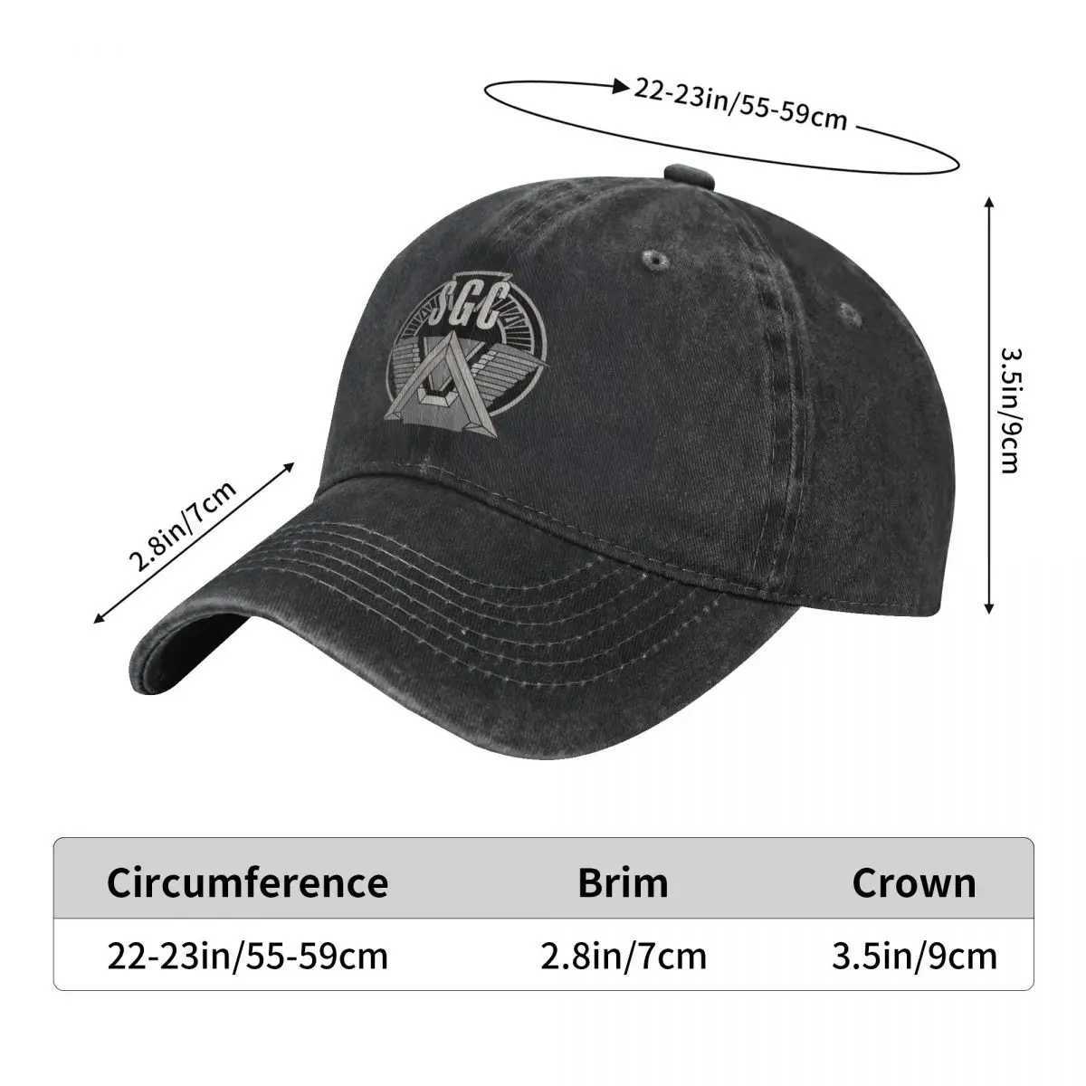 SGC Stargate Command Cap Outfit For Men Women Baseball Cap Vintage Star Gate Command Dad Hat AdjustableX241018