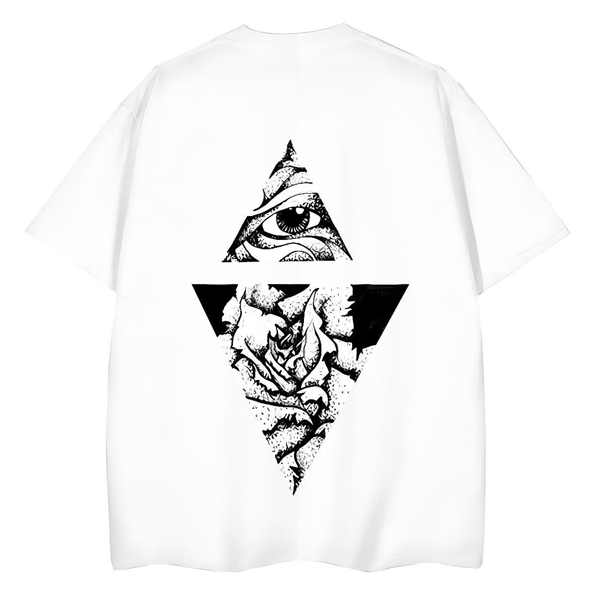 DIY Women T Shirts 230g 100% Cotton Crew Neck Casual Daily Wear eye of the devil Couples T Shirts 5A Oversized Tees Shirts