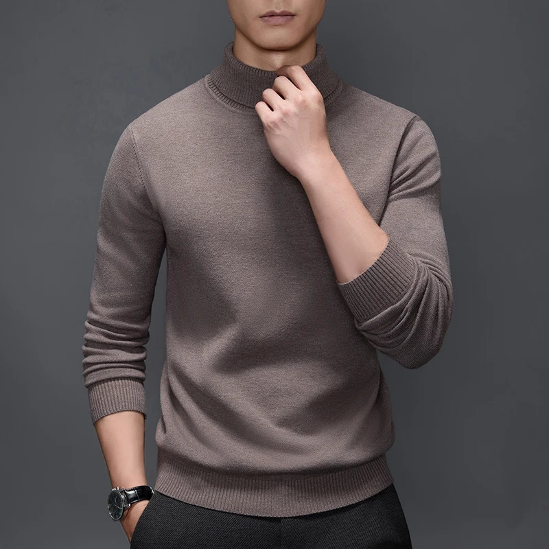 Mens Autumn and Winter Simple Turtleneck Bottoming Sweater Fashionable AllMatching 241018