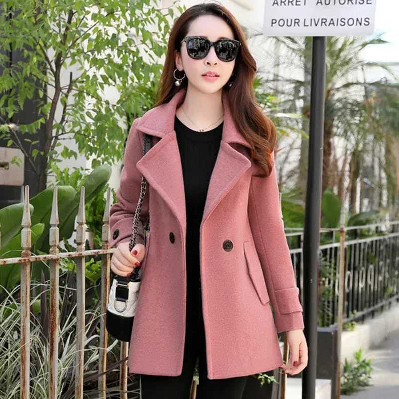 2025 Spring Autumn Woolen Jacket Female Korean Version Fashion Slim Fit Outcoat Temperament Elegant Short Woolen Coat Women TopsX241009