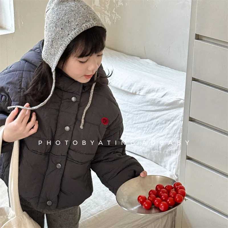 Winter New Childrens Warm Jacket with Velvet Thick Boys Hooded Down Jacket Baby Girls Cotton padded Jacket Childrens Clothing M241018