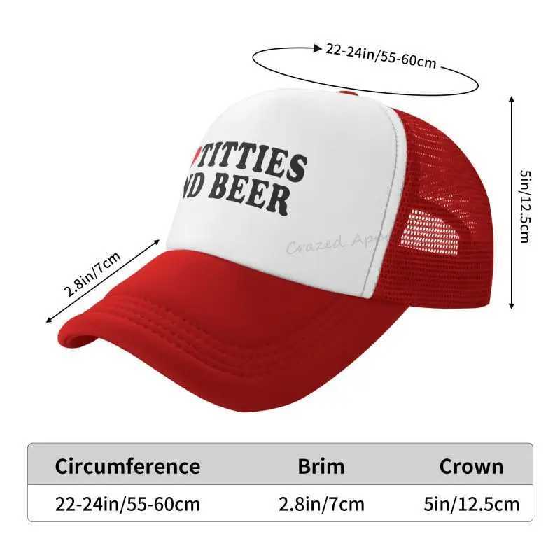 I Heart Titties and Beer - Love Funny Gag - Vintage Retro Style Trucker Cap Hat for Men and WomenX241018