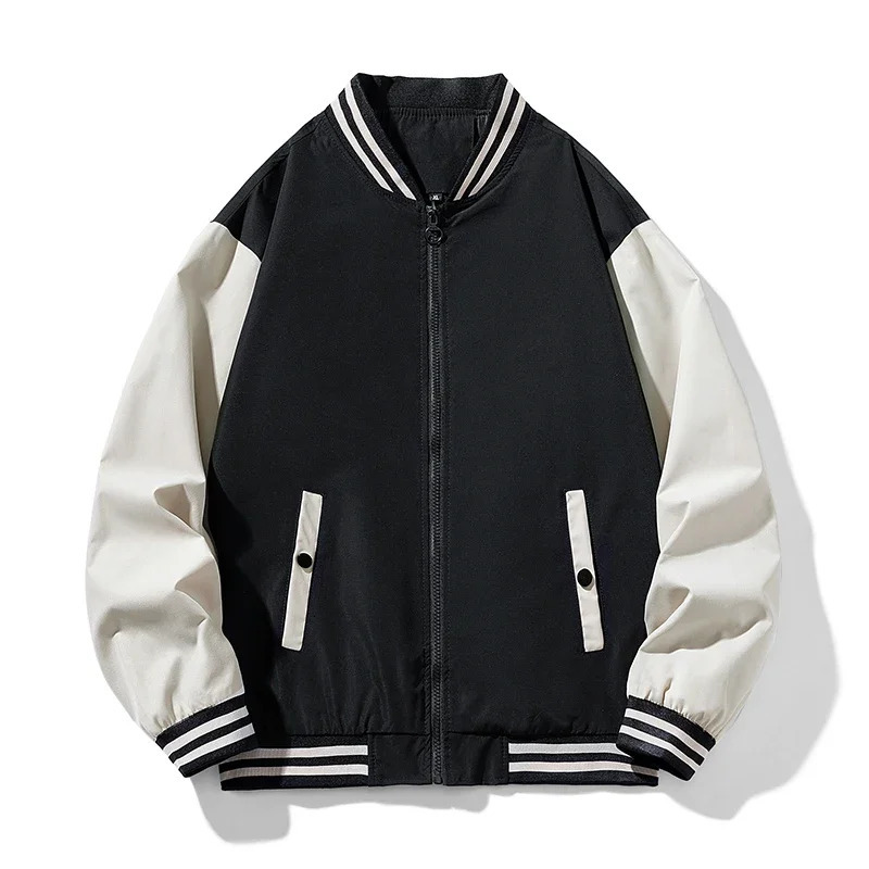 Autumn Mens Jacket Fashionable Color Matching Loose Outdoor Casual Sports Baseball Uniform Coat WorkJacket 241018
