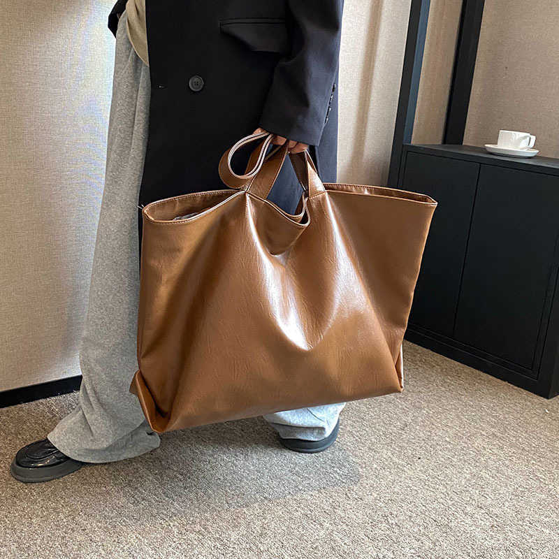 Large capacity textured bag for women high-end single shoulder bag ins simple versatile portable tote bag 241015